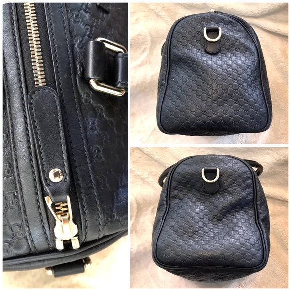 👑✅PRICE FIRM✅NO OFFERS SUPER SALE!! AUTHENTIC Gucci Black Guccissima Bag - Picture 7 of 15